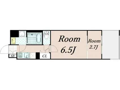 ソルテラスKYOTO西大路 瑠(2K/3階)の間取り写真