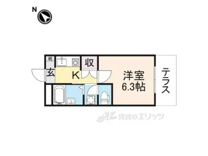 バローゼ(1K/1階)の間取り写真