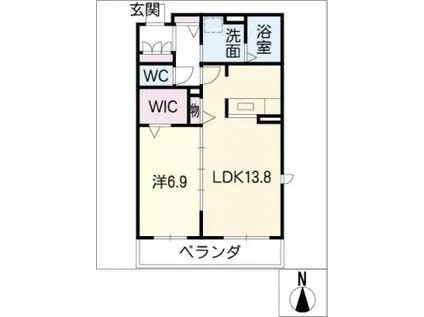 ニッケガーデンコート花水木 B(1LDK/3階)の間取り写真