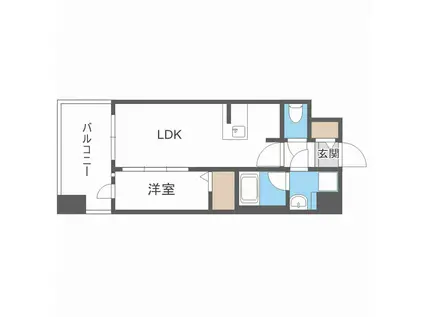 グランフォーレ千早マークスクエアウエストウイング(1LDK/14階)の間取り写真