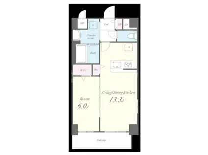 ザ・パーク亀戸(1LDK/9階)の間取り写真