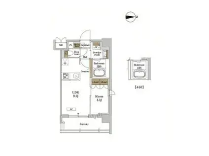 RJRプレシア蒲田(1LDK/3階)の間取り写真