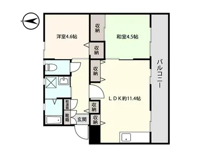 アシスト上越マンション5号棟(2LDK/1階)の間取り写真