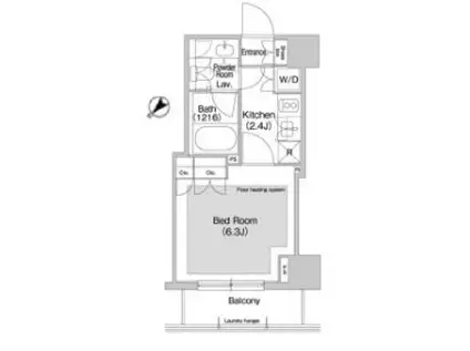 コンフォリア日本橋人形町イースト(1K/8階)の間取り写真