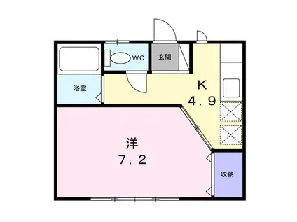 ランドハイツ(1K/1階)の間取り写真