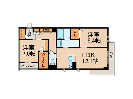 BEREO NANKAI WAKAYAMA CITY(2LDK/2階)の間取り写真