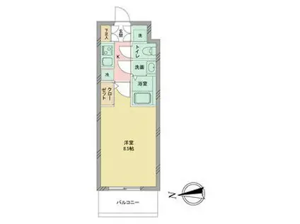 S-RESIDENCE志賀本通(1K/8階)の間取り写真
