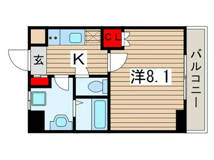 ミラン穴川(1K/1階)の間取り写真