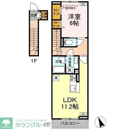 D-ROOM高円寺北3丁目(1LDK/2階)の間取り写真