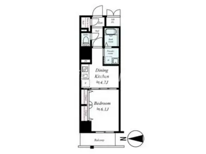 エステムコート心斎橋イースト3エクシード(1DK/4階)の間取り写真