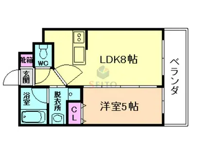 CITY SPIRE十三東(1LDK/4階)の間取り写真