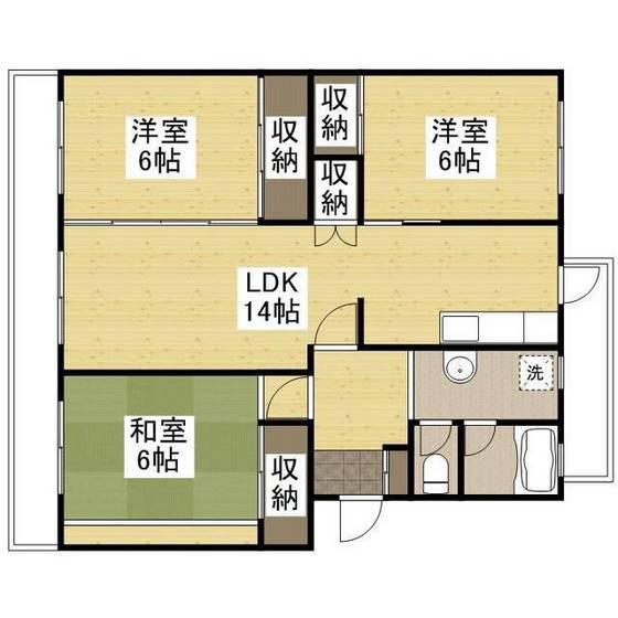 KSB KAIROEN A棟(3LDK/3階)の間取り写真