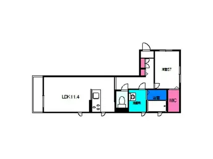 メゾン中寿(1LDK/2階)の間取り写真