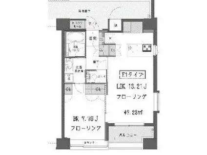 ガーデン蒲田 E1(1LDK/11階)の間取り写真