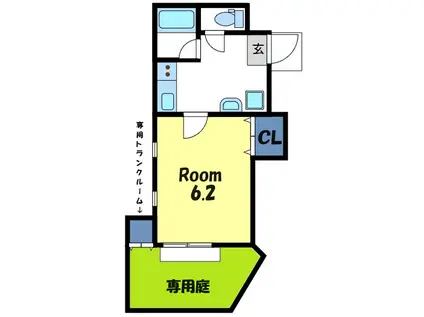 INOKATA・DSコート・21(1K/1階)の間取り写真