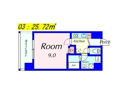 ハウスセゾン京大北(1K/6階)の間取り写真