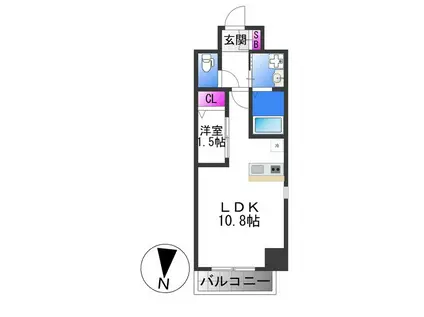 ONLYONE布施(1LDK/3階)の間取り写真