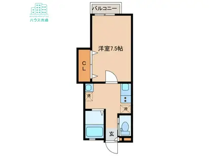 プチメゾン小野D(1K/1階)の間取り写真