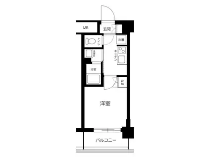 ハーモニーレジデンス武蔵小杉(1K/5階)の間取り写真