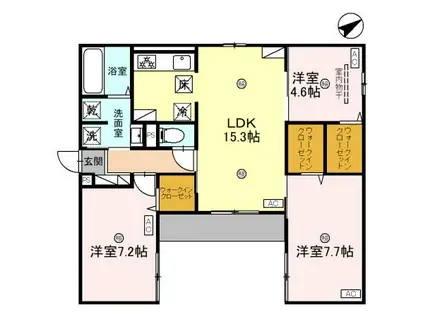 VILLA FELICIT(3LDK/2階)の間取り写真