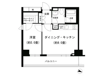 ポルトパルティーレヨコハマ(1DK/7階)の間取り写真