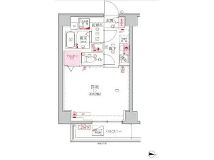 ベルシード新大橋(1K/3階)の間取り写真