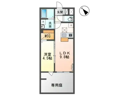 コンフォール(1LDK/1階)の間取り写真