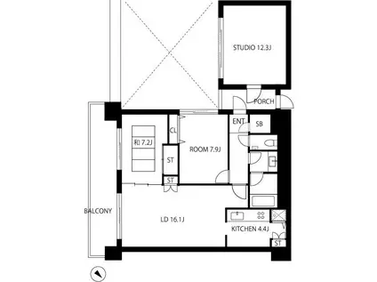 リングローブ(3LDK/5階)の間取り写真