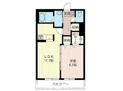 ルガール・カリダ羽衣(1LDK/2階)の間取り写真
