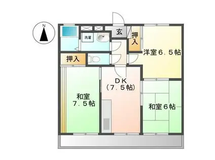 木之庄スライブ(3DK/3階)の間取り写真