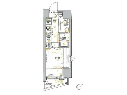 クレイシア品川東大井(1K/15階)の間取り写真
