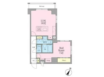 グランレスト文京茗荷谷(1LDK/4階)の間取り写真