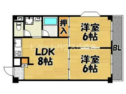 サクシード・マンション(2LDK/5階)の間取り写真