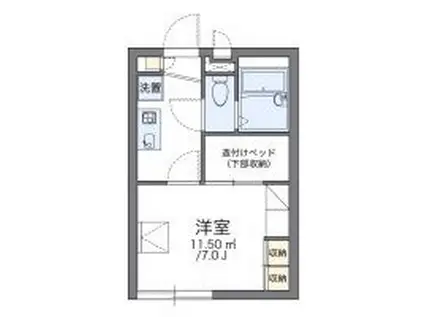 レオパレスエスペランサC(1K/1階)の間取り写真