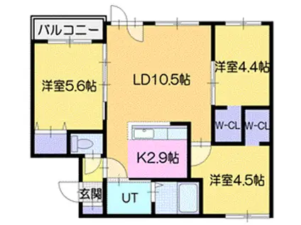 トニービレッジ共栄(3LDK/1階)の間取り写真
