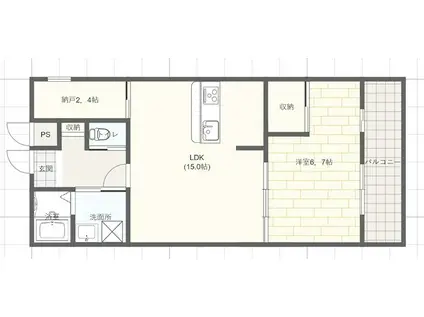 メゾン コンフォール(1SLDK/2階)の間取り写真