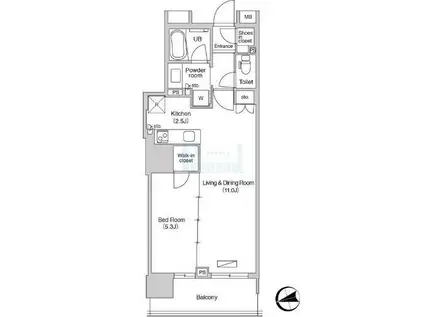 エミリブ石神井公園(1LDK/8階)の間取り写真