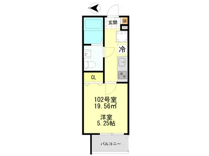 CFジオーレ大師東門前(1K/1階)の間取り写真