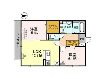 PORTE BONHEUR(2LDK/3階)の間取り写真