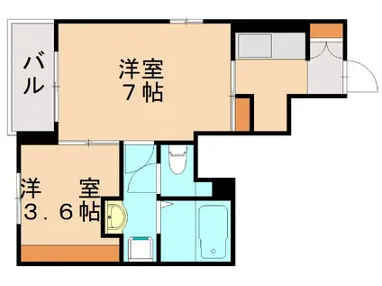 エスポワール(2K/1階)の間取り写真