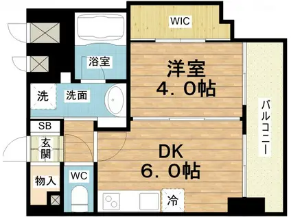 エステムコート難波VIエント(1DK/13階)の間取り写真