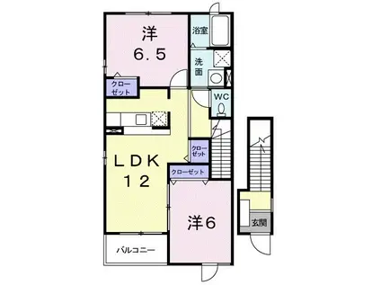 メゾンアクティブB(2LDK/2階)の間取り写真