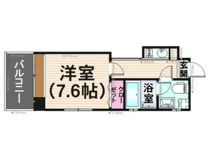 エステートモア大橋CLIO(1K/3階)の間取り写真