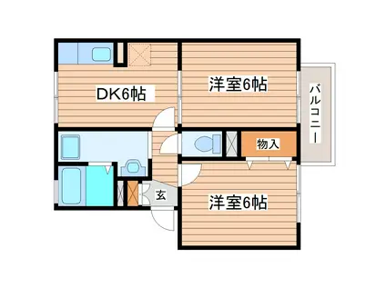 メゾン・ラポール(2DK/1階)の間取り写真