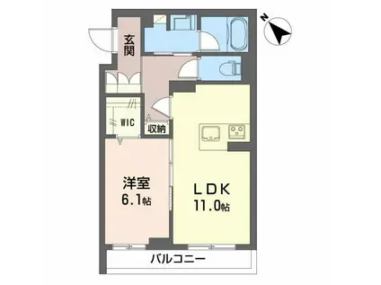 シャーメゾン松阪中央(1LDK/1階)の間取り写真