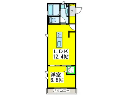 ムーラン ア ヴァンB(1LDK/3階)の間取り写真