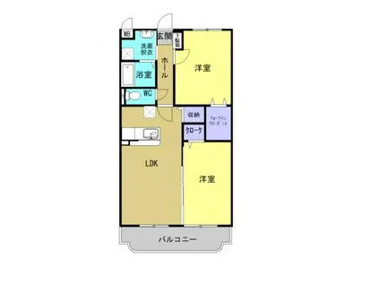 ファミーユ(2LDK/2階)の間取り写真