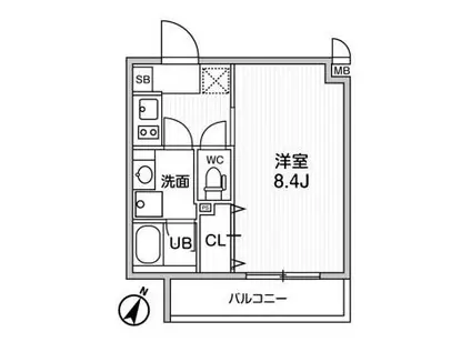 ALTERNA北品川(1K/3階)の間取り写真