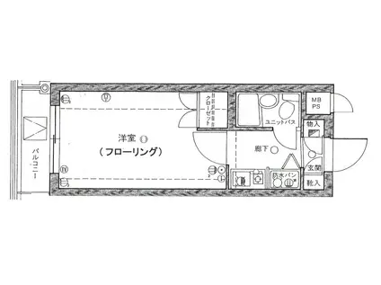 菱和パレス大森西(1K/3階)の間取り写真