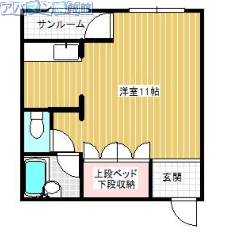 ベルディ(ワンルーム/1階)の間取り写真